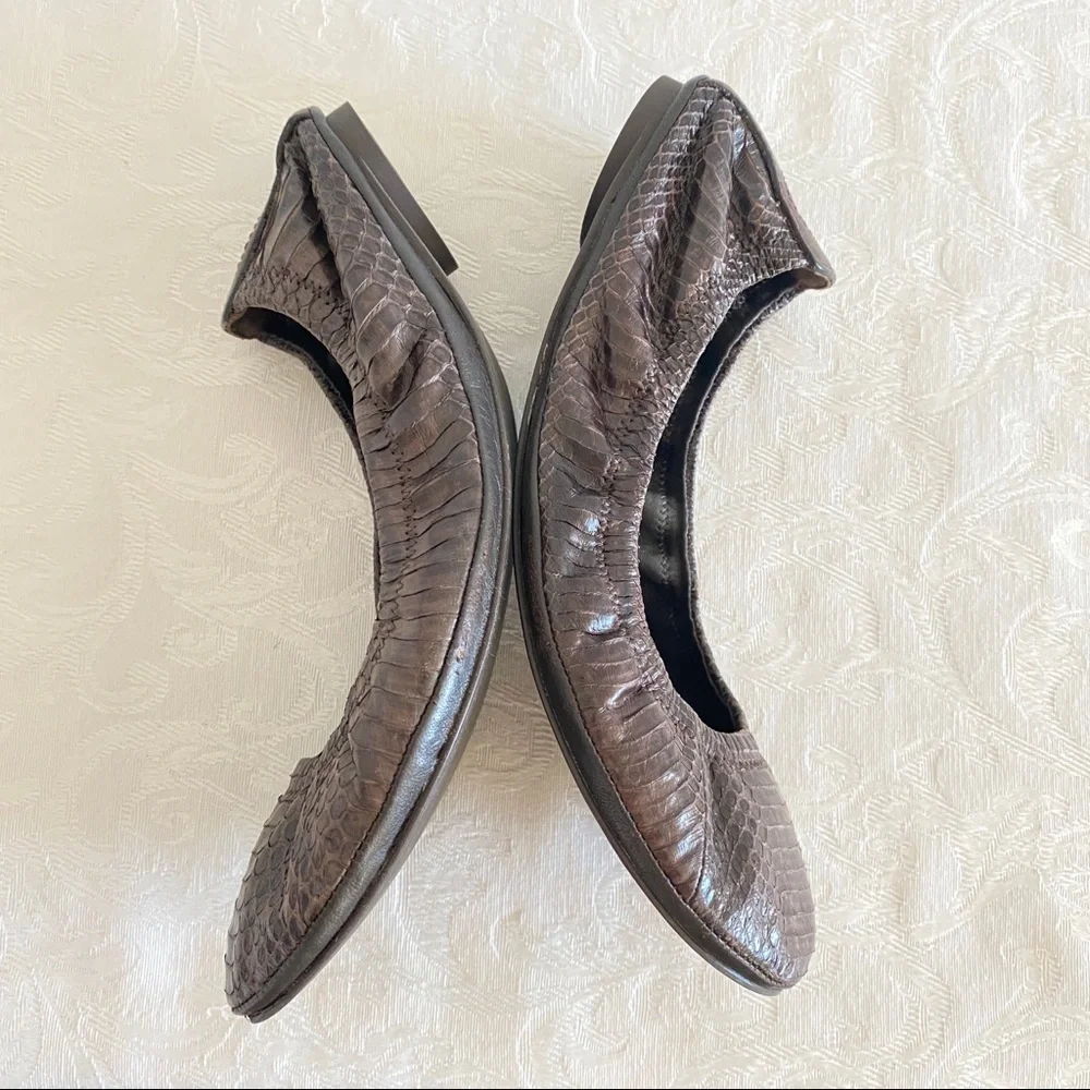 Tory Burch snake skin flats